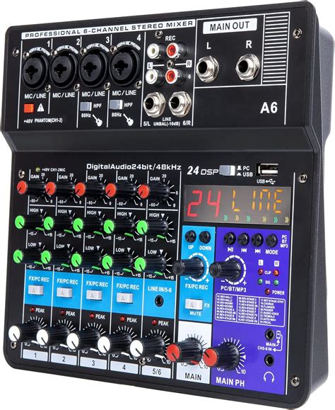 YOUSHARES Portable 6-Channel Audio Mixer with 24 DSP Effects India | Ubuy