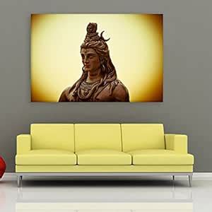 Inephos Unframed Canvas Painting - Beautiful Lord Shiva Religious Art ...