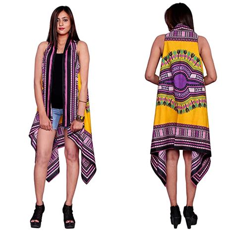 Buy Handicraft-Palace Yellow Dashiki Floral Printed Kimono Bikini Cover ...