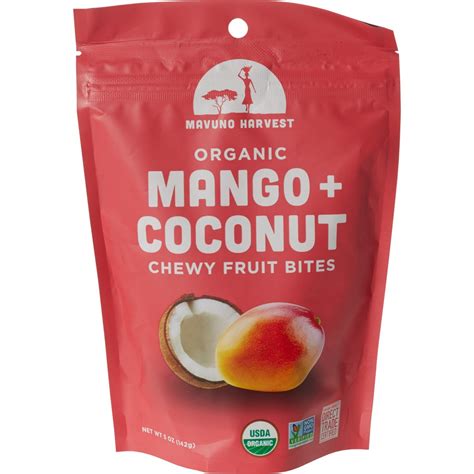 Mavuno Organic Mango and Coconut Chewy Fruit Bites - 5 oz. - Save 25%