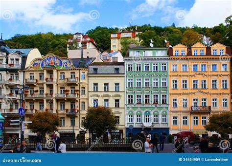 Mlynske Street of Karlsbad (Karlovy Vary) Editorial Stock Image - Image ...