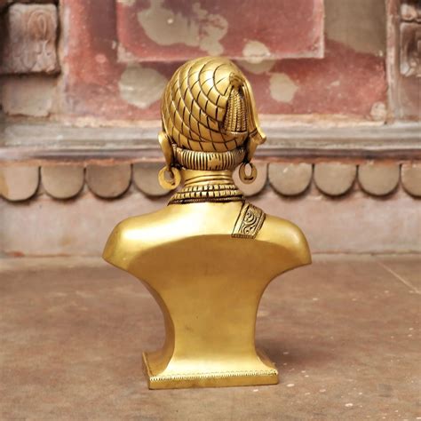 12" Brass Chatrapati Shivaji Maharaj Bust Décor Figurine – Craftview