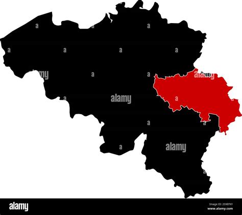 Map of Belgium in black, Liège is highlighted in red Stock Vector Image & Art - Alamy