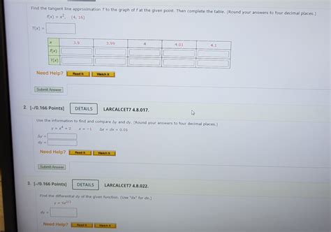 Tangent Line Approximation 的图像结果