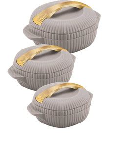 MILTON Oyster Inner Stainless Steel Jr. Casserole Set of 3 (455 ml, 860 ...