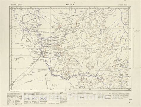 Historic 1909 Map - Sudan 1:250,000 - Kassala Sheet 56-A Jun 1940 ...
