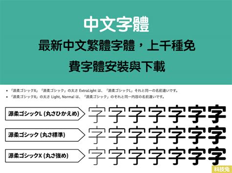 【中文字體】最新中文繁體字體，上千種免費字體安裝與下載 - 科技兔