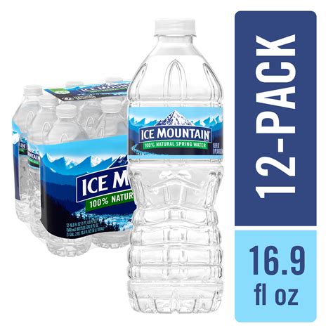 Buy Ice Mountain 100% Natural Spring Water, 16.9 Fl Oz, 12 Count ...