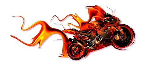 DivineDesigns™ Flames Fire Bike Wall Sticker | Wall Sticker for Living ...