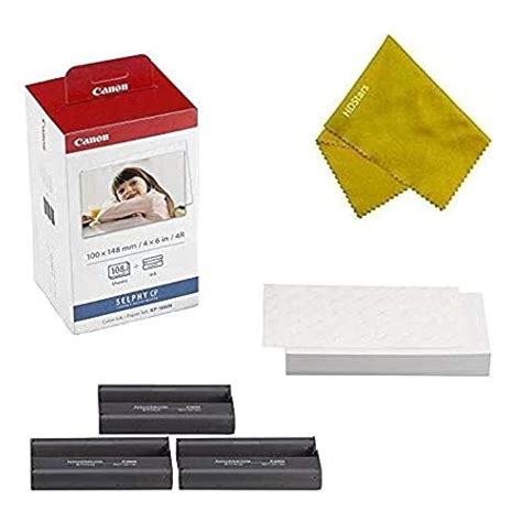 Canon KP108IN 3 Color Ink Cassette and 108 Sheets 4 x 6 Paper Glossy ...