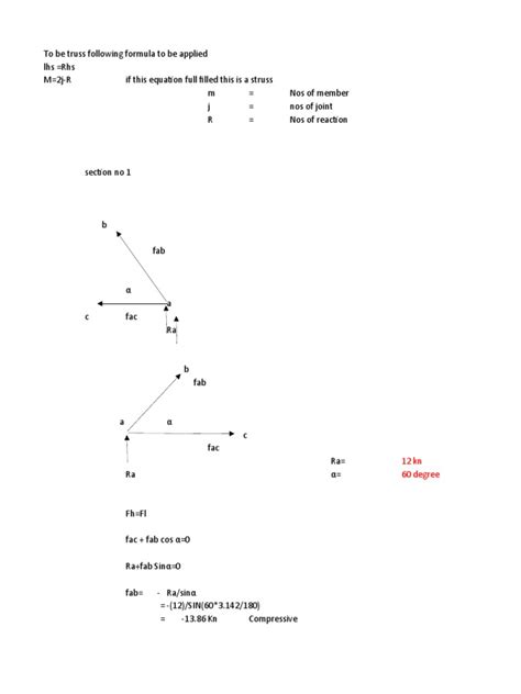 Image result for Truss Joint Method Calculations Using Trigonometry