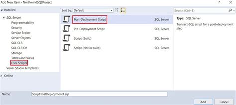 Image result for SQL Database Project Post-Deployment Example
