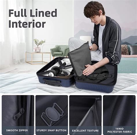 Buy GIVIMO 3 Piece Luggage Set PC + ABS Lightweight Hard Shell Suitcase ...