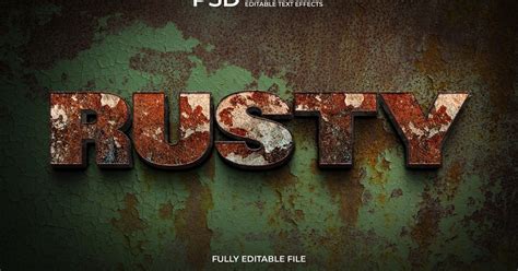 Rusty Metal Text Effect On Grunge Wall — Teletype