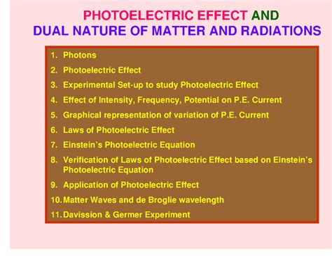 Physics 12 Notes: Photoelectric Effect & Dual Nature of Matter - Ch 11 ...