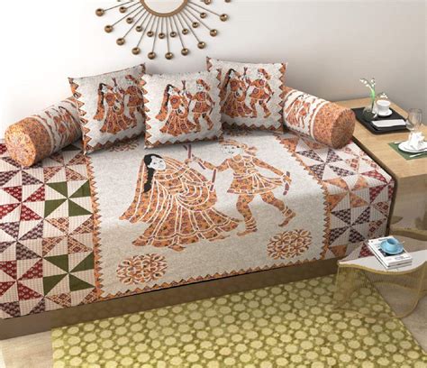 Buy Curtain Villa Traditional Print 6 Piece Diwan Set - 100% Cotton, 1 ...