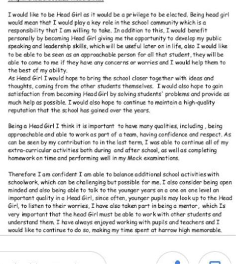 giving speech for the election of head girl - Brainly.in