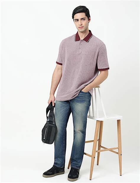 Buy Pure Cotton Self Design Polo Neck T-Shirt at Marks & Spencer