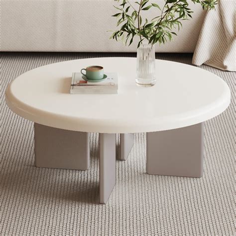 Elegant Round Cream Coffee Table for Modern Living Rooms