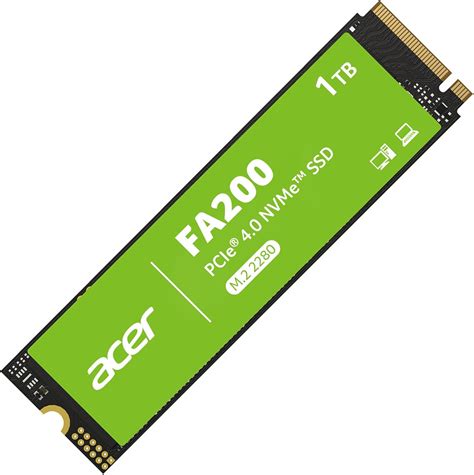 Acer FA200 NVMe Gen4 SSD 1TB, PCIe 4.0, M.2 2280, Read Speeds Up to ...