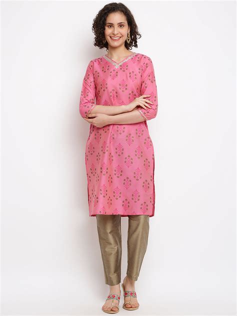Gota-Patti Pink Straight Kurta – Imara