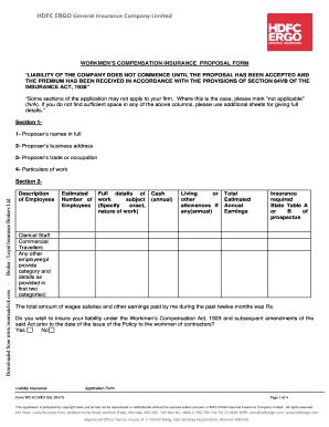 Hdfc Ergo Wc Proposal Form - Fill and Sign Printable Template Online