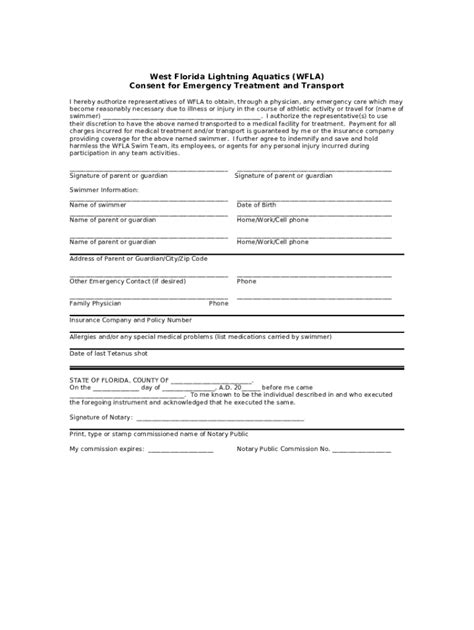 West Florida Lightning Aquatics : s/Documentation Doc Template | pdfFiller