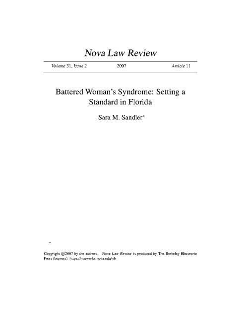 BWS FLRD GNR - LAw - Nova Law Review Volume 31, Issue 2 2007 Article 11 ...