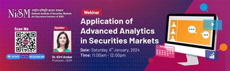 Webinar on- "Application of Advanced Analytics in Securities Markets ...