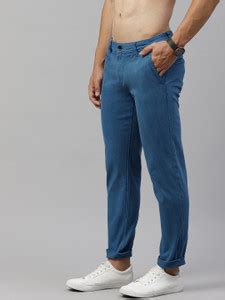 Roadster Slim Fit Men Blue Trousers - Buy Roadster Slim Fit Men Blue ...