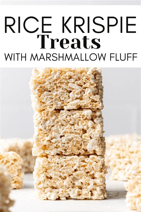 These rice krispie treats with marshmallow fluff are made using just 4 ...