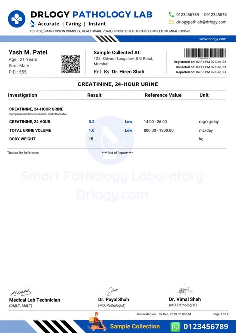 Creatinine 24 Hour Urine Test: Procedure, Price and Results | Drlogy