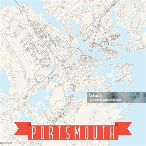 Portsmouth New Hampshire Usa Vector Map Stock Illustration - Download ...