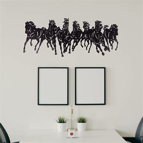 HIOLTY Seven Running Horse Wall Art Decor for Living Room (A1) : Amazon ...