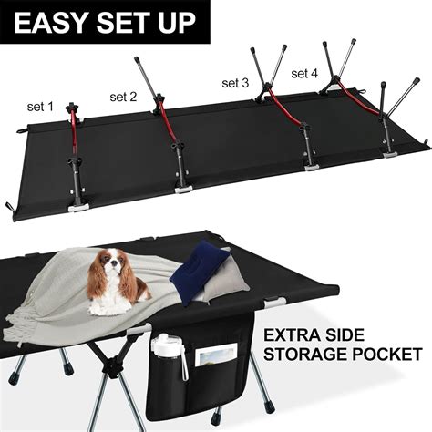 Buy Camping Cot with Leg Extenders,Folding Waterproof Camping Cot ...