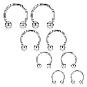 Buy SHIELD PLUS Piercing Jewelry 16G Surgical Steel Horseshoe & Captive ...