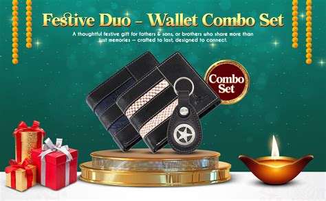 Buy Chandair Men’s Black Leather Wallet Combo of 2 with Keychain ...