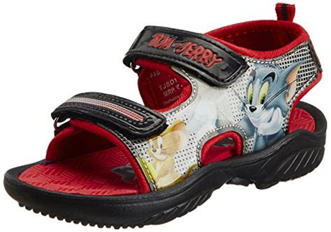 Tom and Jerry Boy's Black and Red Sandals and Floaters - 13C UK ...