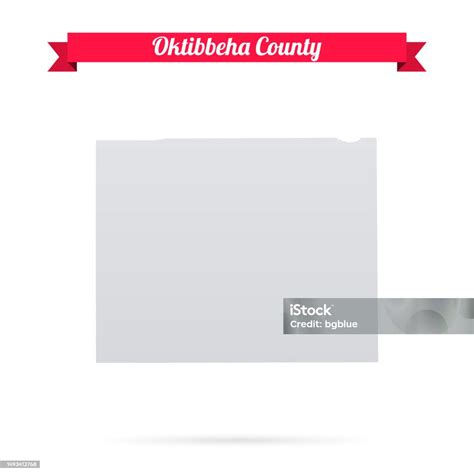 Oktibbeha County Mississippi Map On White Background With Red Banner ...