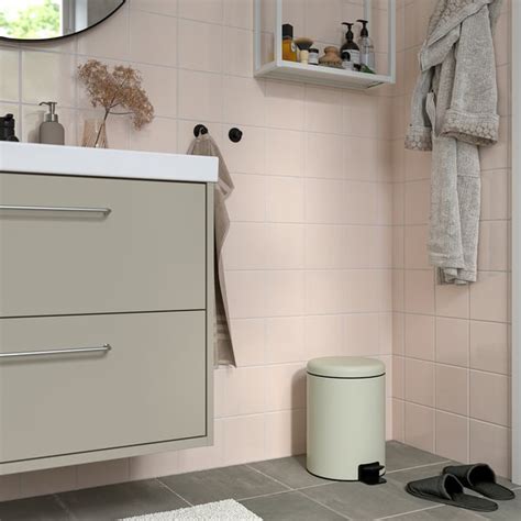 STENTRAPPA pedal bin, light grey-beige, 9 l (2 gallon) - IKEA