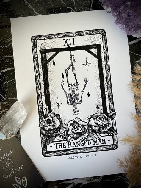 Xll THE HANGED MAN Tarot Card A5 Art Print Only Major Arcana Celestial ...
