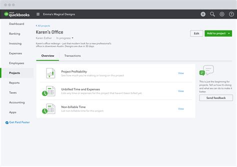 Image result for Using Projects in QuickBooks Online