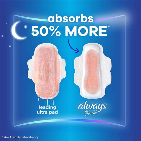 Always Infinity Feminine Pads Size 5 Extra Heavy Overnight Absorbency ...