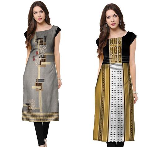 Buy Vastrachi Heavy Crepe Combo of 2 Style Kurtis Calf Length (Kr_Cb ...