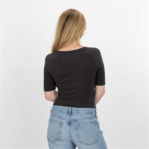 Womens Scoop Neck Elbow Length Tee - Pirate Black – Ravelheart