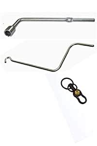 CarSwift L Type W/Hole Chrome Wheel Spanner and Jack Rod with Key Ring ...
