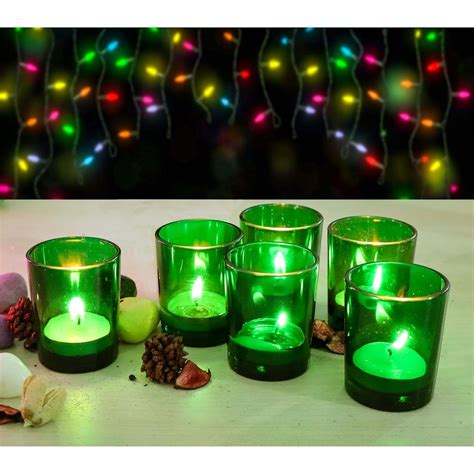 Buy Pure Source India Set of 6 Glass Votive Tealight Candle Holders ...