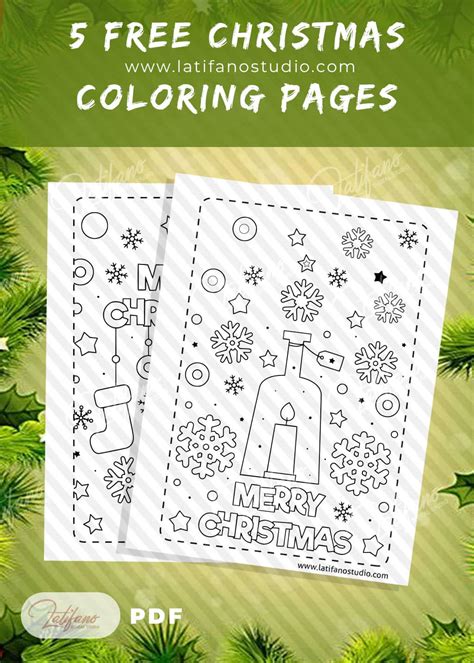 Free Printable xmas coloring pages - 5 Free Coloring pages - Printable ...