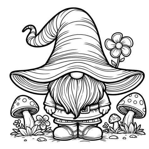 Gnome Coloring Page For Kids
