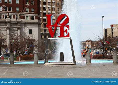 The Love Sculpture, Philadelphia, Pennsylvania, in Front of a Fountain ...